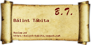 Bálint Tábita névjegykártya
